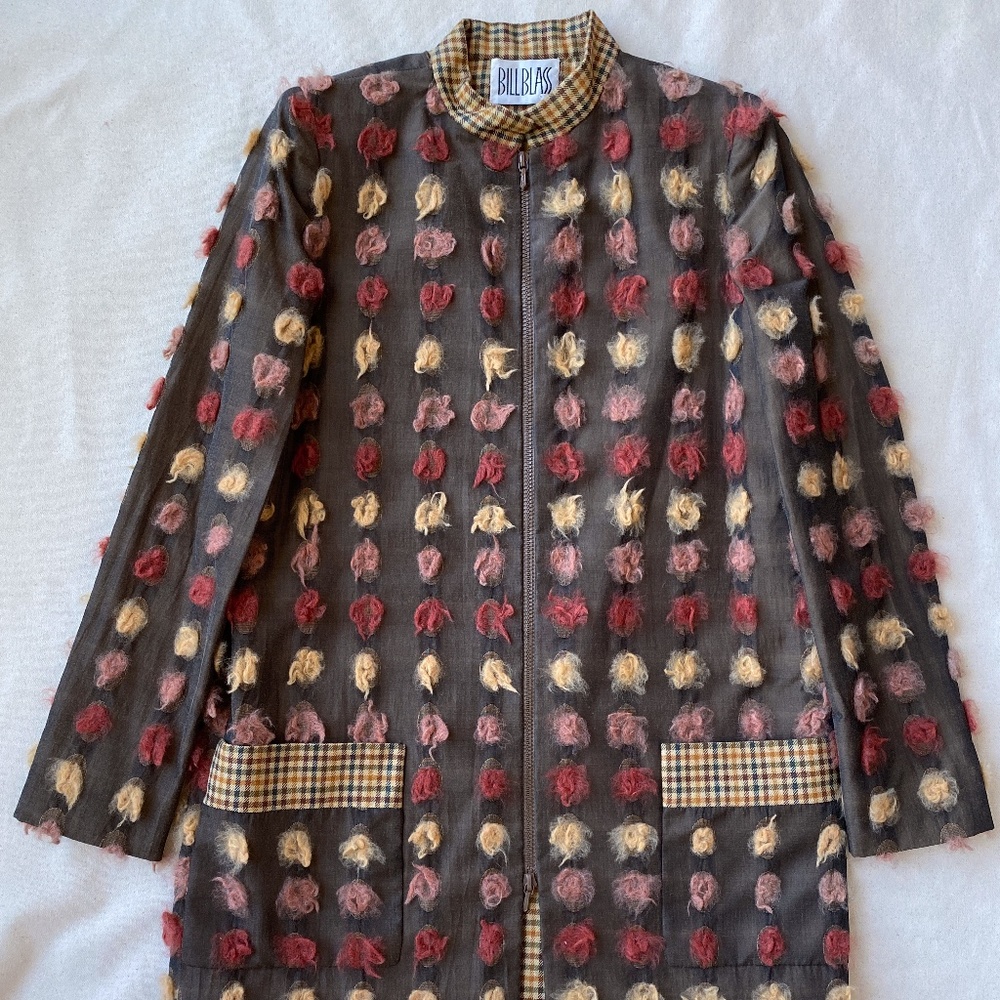 Vintage Bill Blass Brown with Colorful Embroidery Jacket.